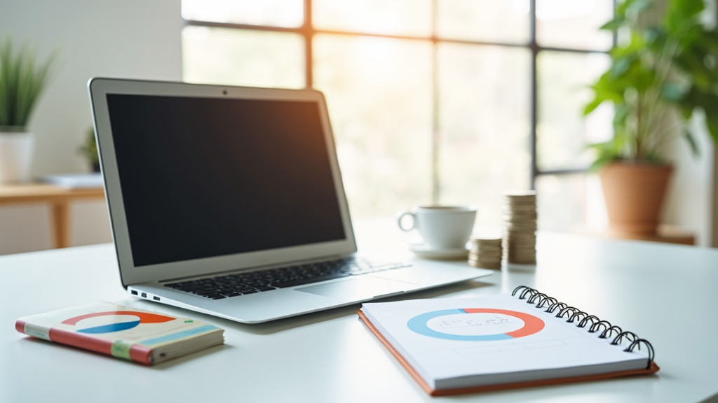 Affiliate marketing concept with charts and laptop